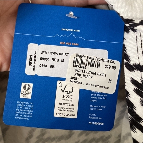 PATAGONIA Lithia Mini Skirt Or Top Size Medium NWT - Picture 4 of 12
